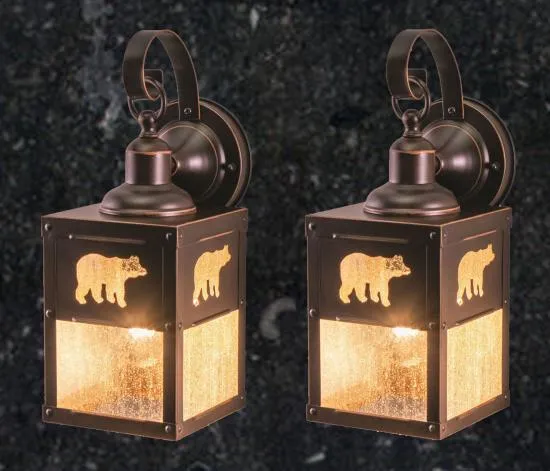 Rustic Outdoor Lantern Porch 5in Wall Light(Bear)-price is per pair