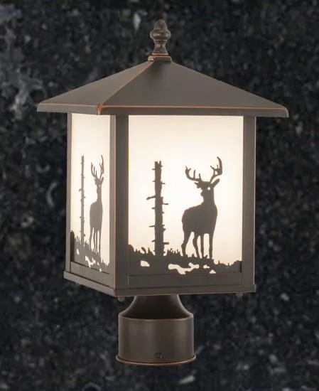 Rustic Outdoor Post Light (Deer)