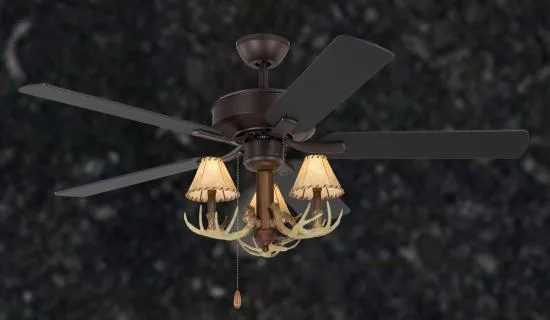 Rustic Ceiling Fan - 52 inch 3-Light Antler Indoor Farmhouse Cabin