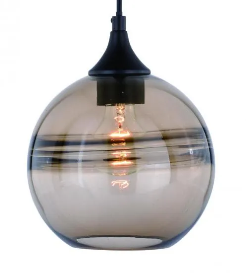 Transitional Contemporary Rustic Fog Glass Mini Pendant Bronze