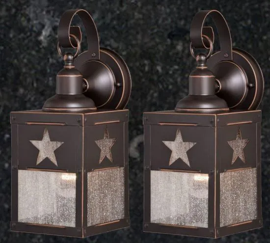 Rustic Outdoor Lantern Porch 5in Wall Light(Texas Star)-price is per pair