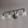 4-Light Black Farmhouse Bathroom Vanity Light