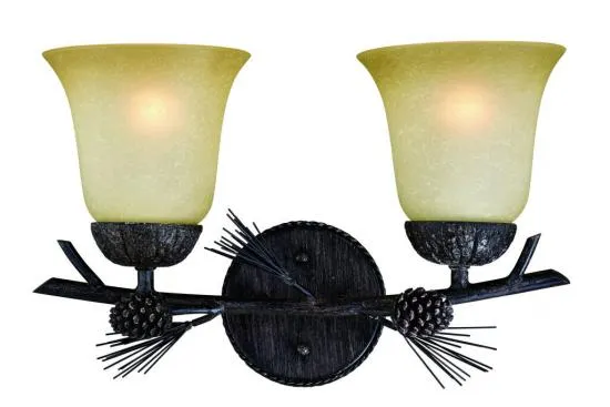 2-Light Cabin Wilderness Nature Wall Light