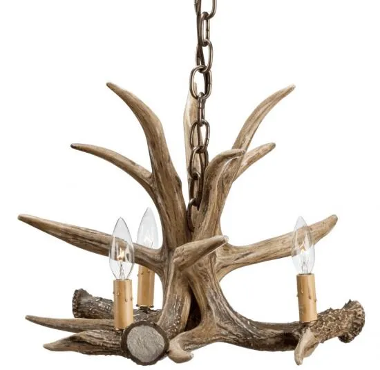 Whitetail Deer Large 3 Antler Chandelier