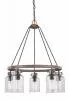5-Light Textured Bronze Rustic Farmhouse Chandelier