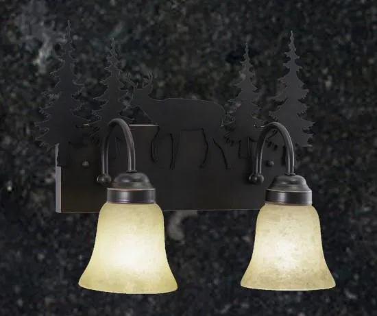 Rustic Deer 2-Light Bathroom Vanity Light