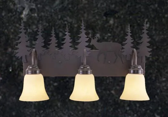 Rustic Deer 3-Light Bathroom Vanity Light