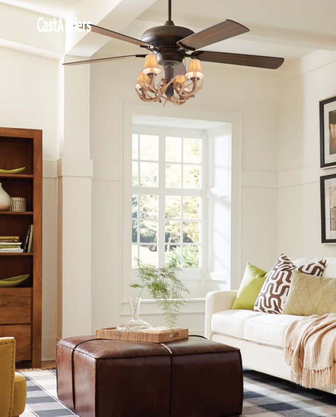 Standard Size Fans | 60" 4 Light Antler Ceiling Fan ...