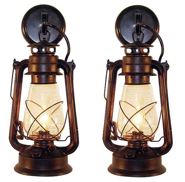 Rustic lantern on sale wall sconce