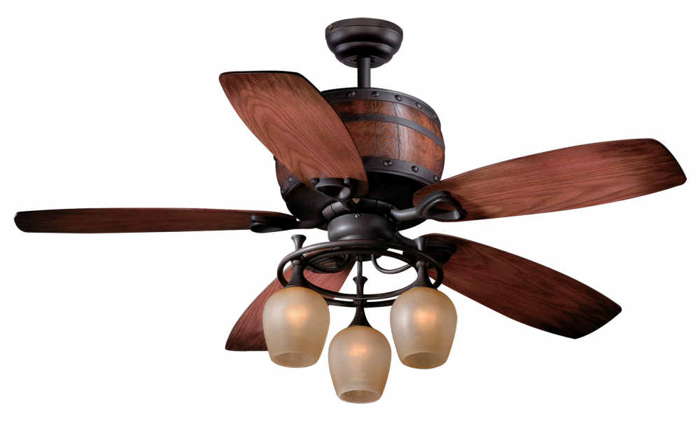 Standard Size Fans 52" Wine Barrel Ceiling Fan Rustic Lighting and Decor from CastAntlers