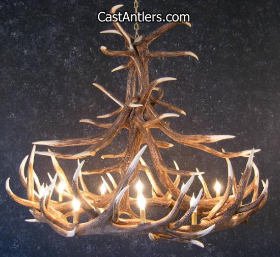 Elk 12 Cast Antler Chandelier