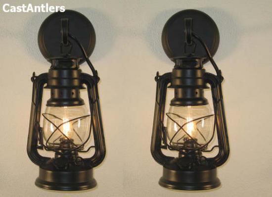 Small Black Lantern Wall Sconce (price is for 2 sconces)