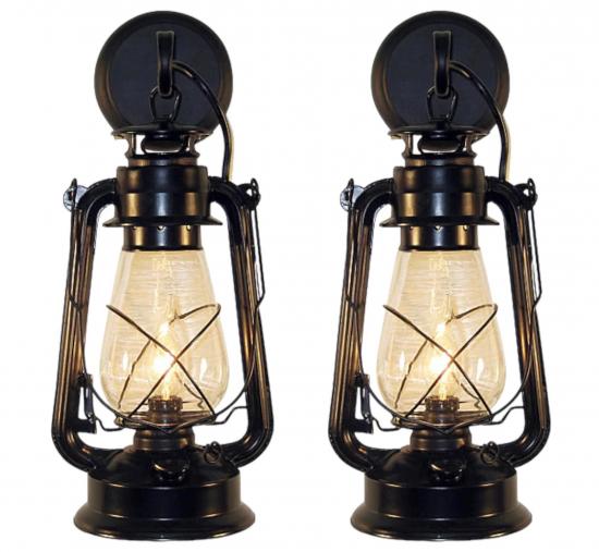 Large Black Lantern Wall Sconce (price is for 2 sconces)