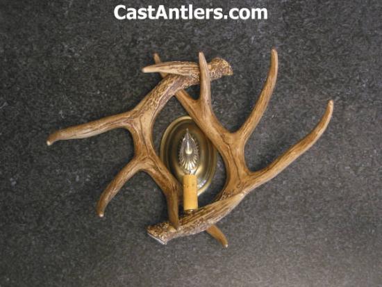 Cast Whitetail 2 Antler Wall Sconces (price is for 2 sconces)