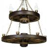 Double Tier Lantern Reproduction/Cast Wagon Wheel Chandelier