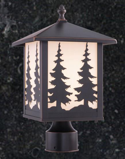 Outdoor Rustic Post Light (Trees)