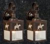 Rustic Outdoor Lantern Porch 5in Wall Light(Horse)-price is per pair