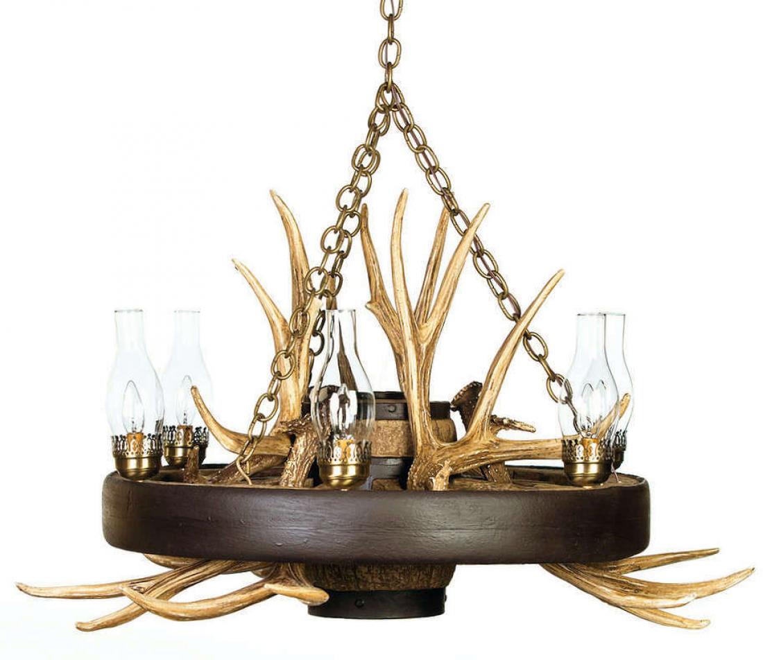 Wagon Wheel Chandeliers Reproduction Wagon Wheel Mule Deer Antler