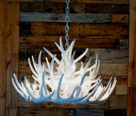 **Pure White** Whitetail 21 Cast Cascade Antler Chandelier