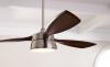 Mid Century Modern 57 inch Outdoor/Indoor Downlight Rustic Ceiling Fan Brushed Steel