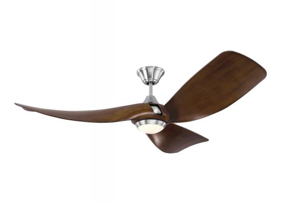 Mid Century Modern 56 inch Outdoor/Indoor Ceiling Fan Brushed Steel