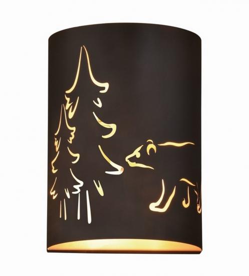 Contemporary Rustic Bear Bronze 2 Light Wall Sconce