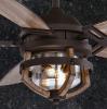 Vintage Edison 54 inch Ceiling Fan Matte Black with Rustic Oak