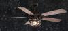 Vintage Edison 54 inch Ceiling Fan Matte Black with Rustic Oak