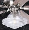 Satin Nickel Farmhouse 52 inch Ceiling Fan with Vintage Schoolhouse Glass