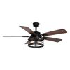 Edison Rustic Farmhouse 52 inch Ceiling Fan with Cage Light