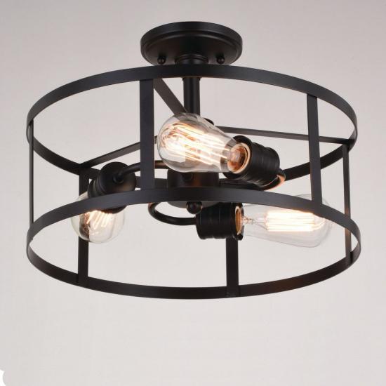 Farmhouse Modern 3 Light 15" Semi Flush Oil Rubbed Bronze