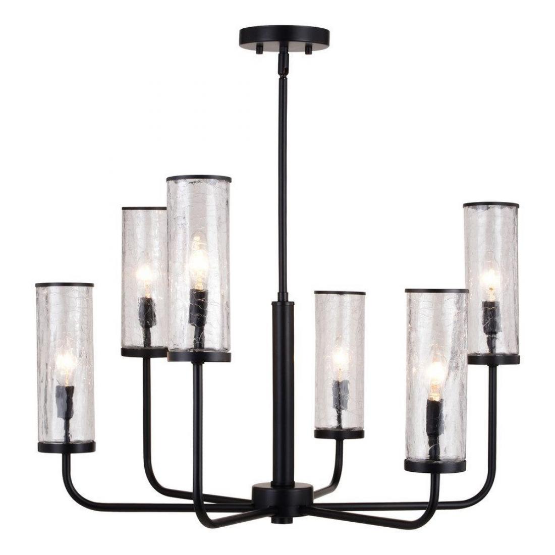 Rustic Chandeliers | 6-Light 28" Rustic Farmhouse Black Chandelier | Rustic/Cabin Lighting and ...