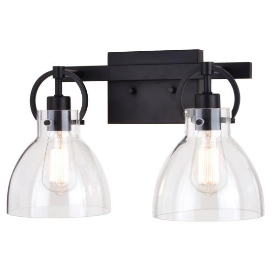 2 Light Farmhouse Black Edison Bathroom Vanity Light/Sconce