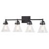 4 Light Farmhouse Black Edison Bathroom Vanity Light