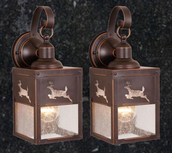 Rustic Outdoor Lantern Porch 5in Wall Light(Deer)-price is per pair