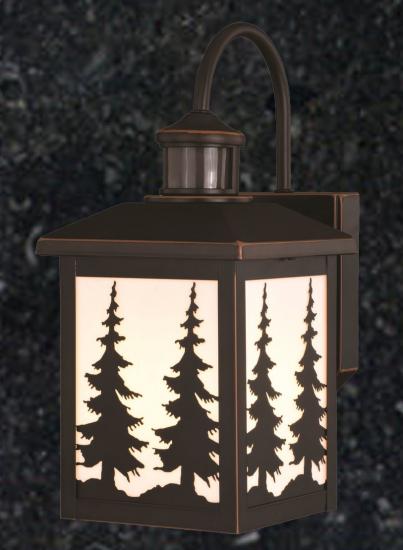 Outdoor Rustic Porch 7in Motion Wall Light (Trees)