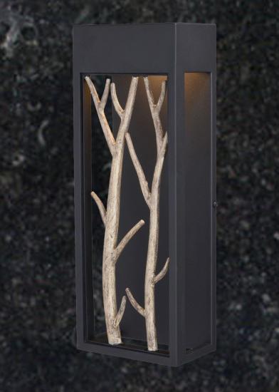 6in W LED Tree Branch Outdoor Porch Wall Light Textured Black